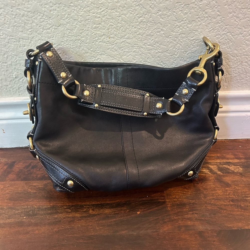 Coach Black Leather Shoulder Bag
